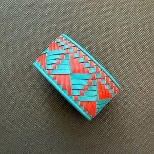 Rebecca Minkoff Vibrant Orange and Turquoise Woven Bracelet